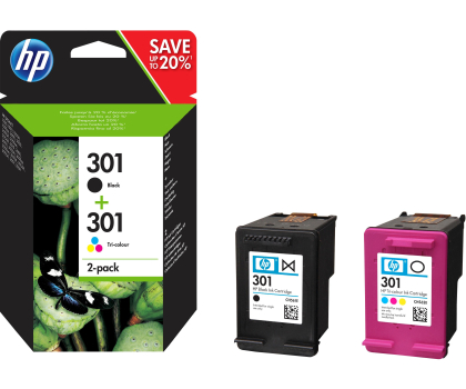 Tusz Tusz HP Combo Pack 301bk+cl (N9J72AE) 190st.r/165str.